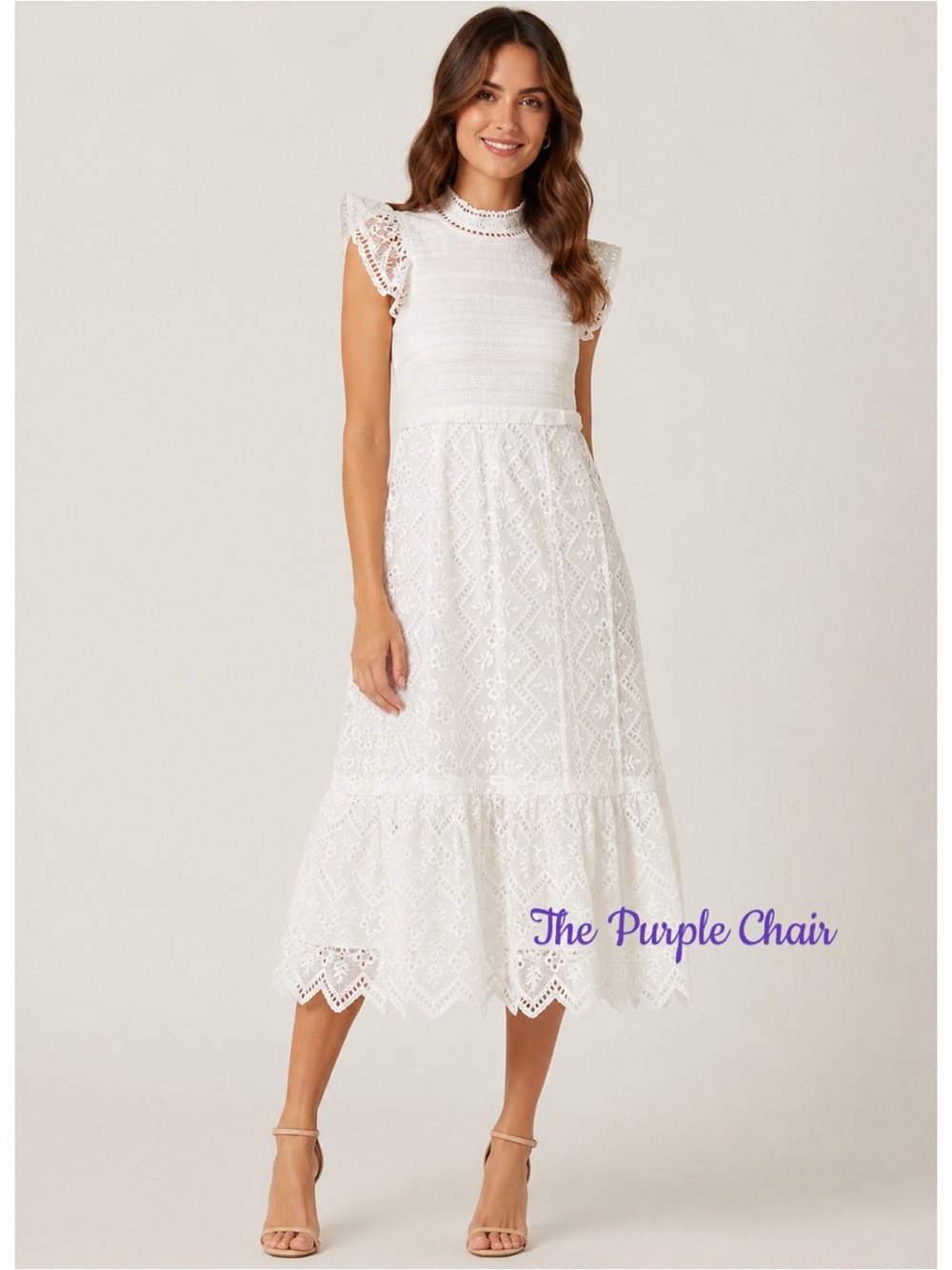 SEA NEW YORK NWT White Zippy Smocked Midi Dress 8